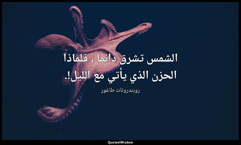 الشمس تشرق دائما ، فلماذا الحزن الذي يأتي مع الليل!. — روبندرونات طاغور