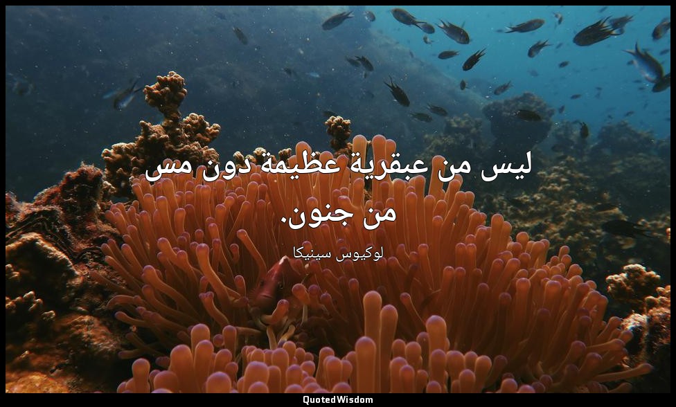 ليس من عبقرية عظيمة دون مس من جنون. — لوكيوس سينيكا