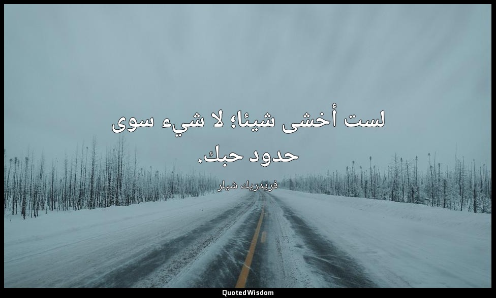 لست أخشى شيئا؛ لا شيء سوى حدود حبك. — فريدريك شيلر