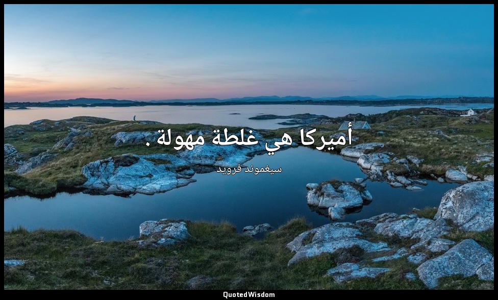 أميركا هي غلطة مهولة . — سيغموند فرويد