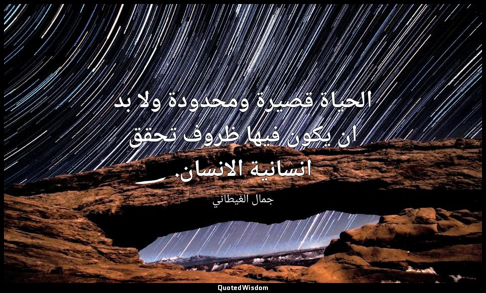 الحياة قصيرة ومحدودة ولا بد ان يكون فيها ظروف تحقق انسانية الانسان. — جمال الغيطاني