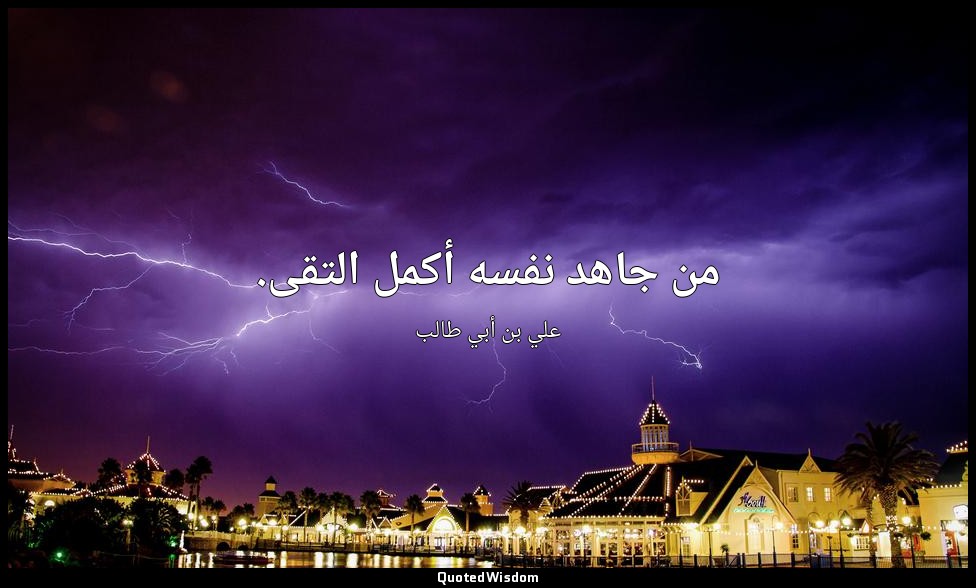 من جاهد نفسه أكمل التقى. — علي بن أبي طالب