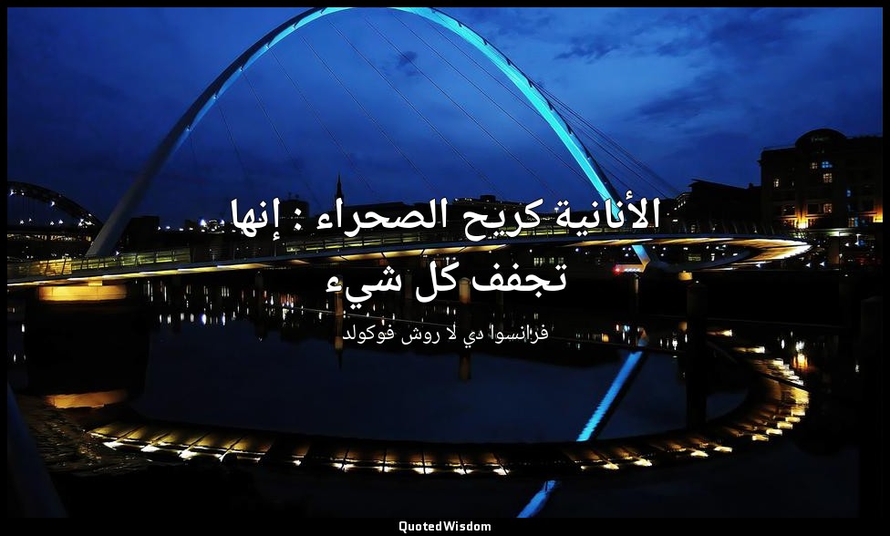 الأنانية كريح الصحراء : إنها تجفف كل شيء — فرانسوا دي لا روش فوكولد