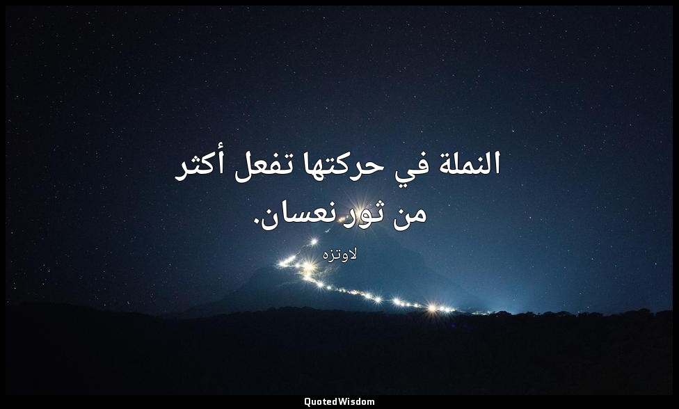 النملة في حركتها تفعل أكثر من ثور نعسان. — لاوتزه