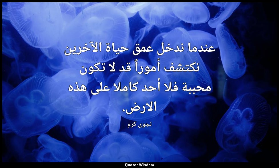عندما ندخل عمق حياة الآخرين نكتشف أموراً قد لا تكون محببة فلا أحد كاملا على هذه  — نجوى كرم