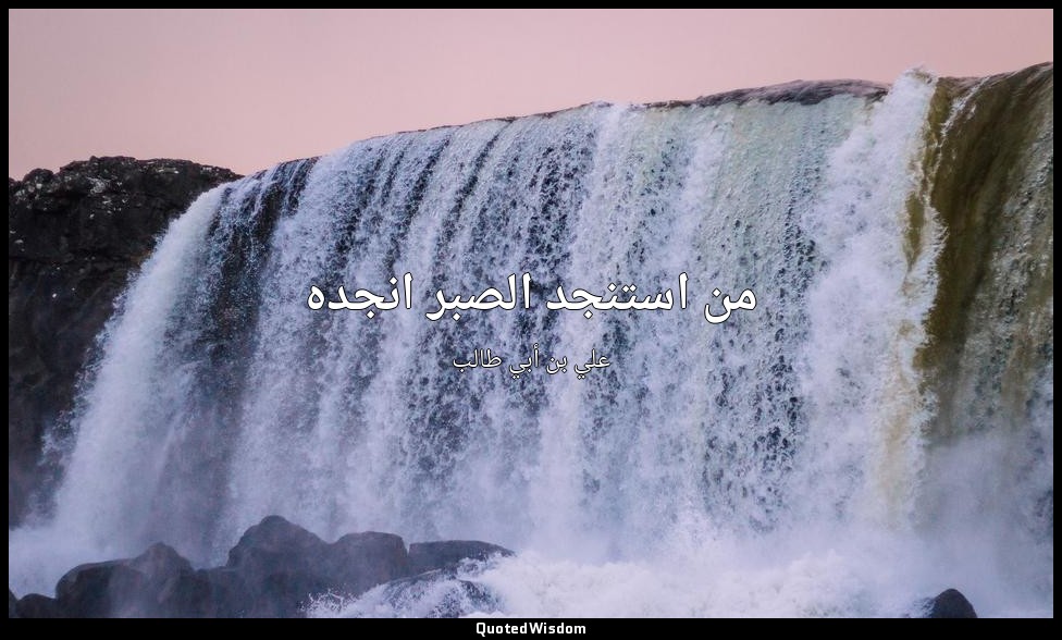 من استنجد الصبر انجده — علي بن أبي طالب