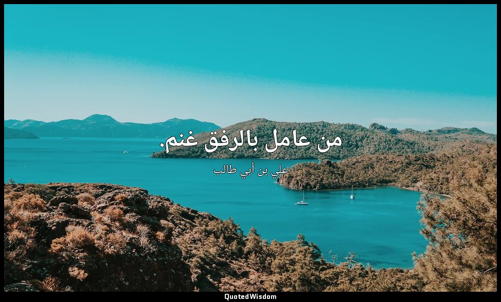 من عامل بالرفق غنم. — علي بن أبي طالب