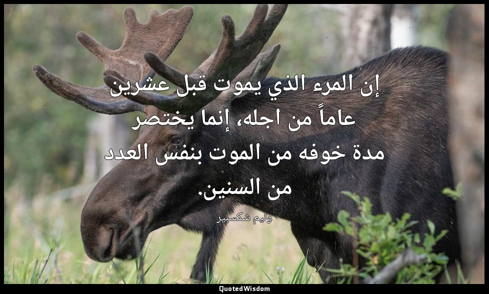 إن المرء الذي يموت قبل عشرين عاماً من اجله، إنما يختصر مدة خوفه من الموت بنفس ال — وليم شكسبير