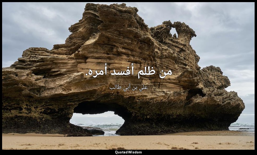 من ظلم أفسد أمره. — علي بن أبي طالب