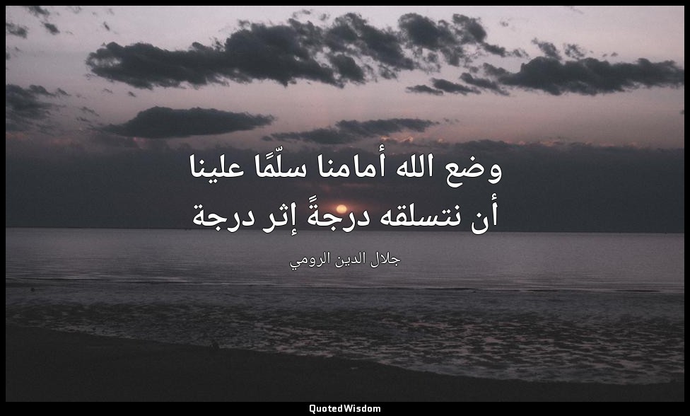 وضع الله أمامنا سلّمًا علينا أن نتسلقه درجةً إثر درجة — جلال الدين الرومي