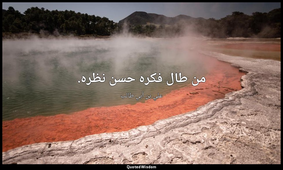 من طال فكره حسن نظره. — علي بن أبي طالب
