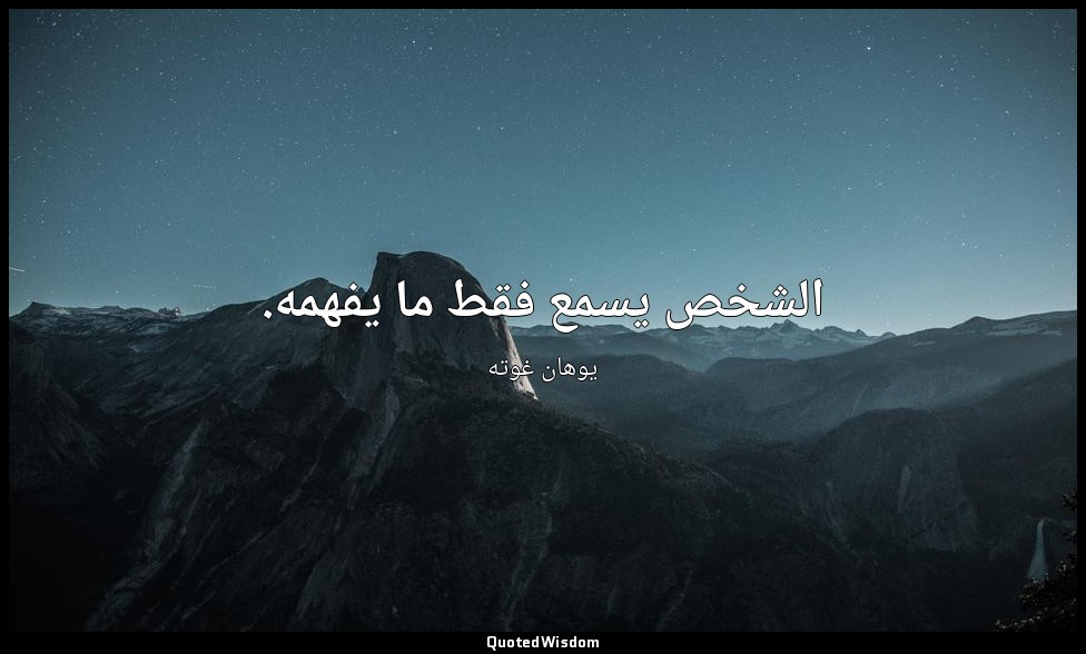 الشخص يسمع فقط ما يفهمه. — يوهان غوته