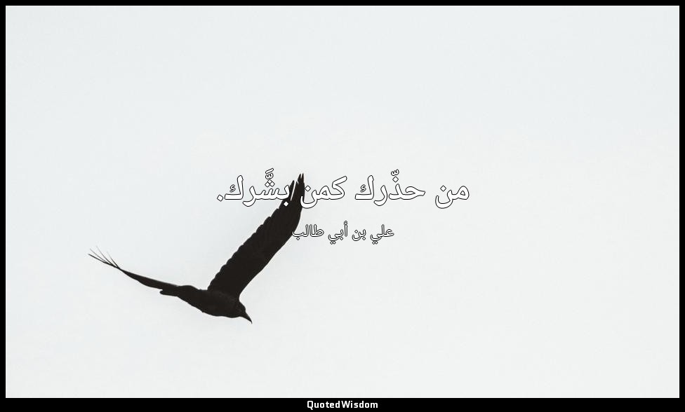 من حذّرك كمن بشَّرك. — علي بن أبي طالب