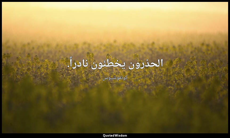 الحذرون يخطئون نادراً. — كونفوشيوس