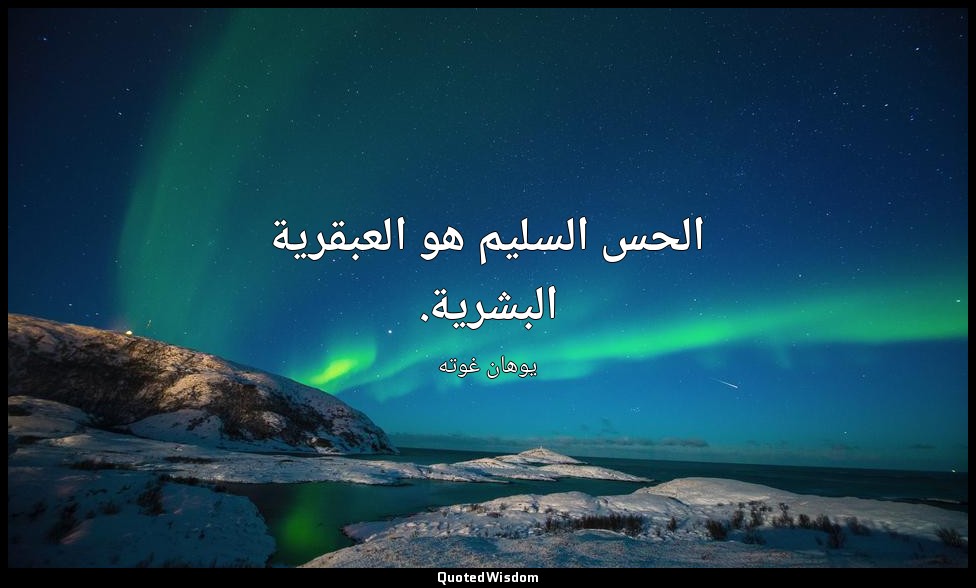 الحس السليم هو العبقرية البشرية. — يوهان غوته