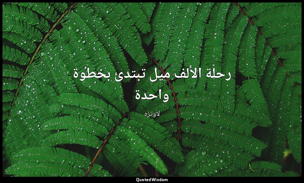 رحلة الألف ميل تبتدئ بخطوة واحدة — لاوتزه