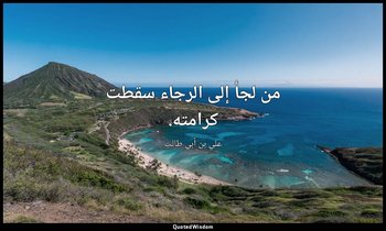 من لجأ إلى الرجاء سقطت كرامته. — علي بن أبي طالب