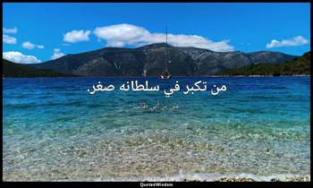 من تكبر في سلطانه صغر. — علي بن أبي طالب