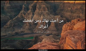 من أحبك نهاك ومن أبغضك أغراك. — علي بن أبي طالب