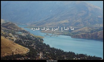ما ضاع امرؤ عرف قدره. — علي بن أبي طالب