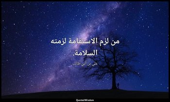 من لزم الاستقامة لزمته السلامة. — علي بن أبي طالب