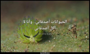 "الحيوانات أصدقائي.. وأنا لا آكل أصدقائي". — جورج برنارد شو