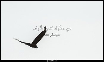من حذّرك كمن بشَّرك. — علي بن أبي طالب