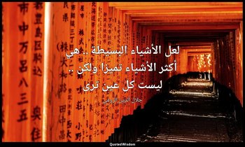 لعل الأشياء البسيطة .. هي أكثر الأشياء تميزا ولكن .. ليست كل عين ترى — جلال الدين الرومي