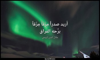 أريد صدراً مِزَقاً مِزَقاً برَّحه الفراق — جلال الدين الرومي