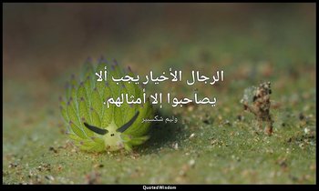 الرجال الأخيار يجب ألا يصاحبوا إلا أمثالهم. — وليم شكسبير