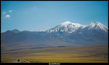 من كابد الأمور عطب. — علي بن أبي طالب
