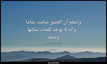 ولتعلم أن العشق صامت تماماً .. وانه لا يوجد كلمات يمكنها وصفه — جلال الدين الرومي