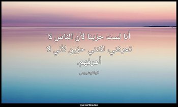 أنا لست حزينا لأن الناس لا تعرفني، لكنني حزين لأني لا أعرفهم. — كونفوشيوس