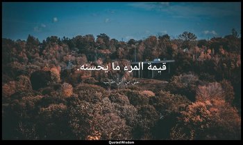 قيمة المرء ما يحسنه. — علي بن أبي طالب