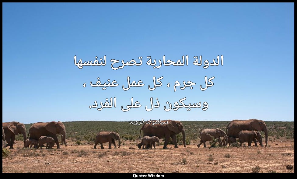 الدولة المحاربة تصرح لنفسها كل جرم ، كل عمل عنيف ، وسيكون ذل على الفرد. — سيغموند فرويد