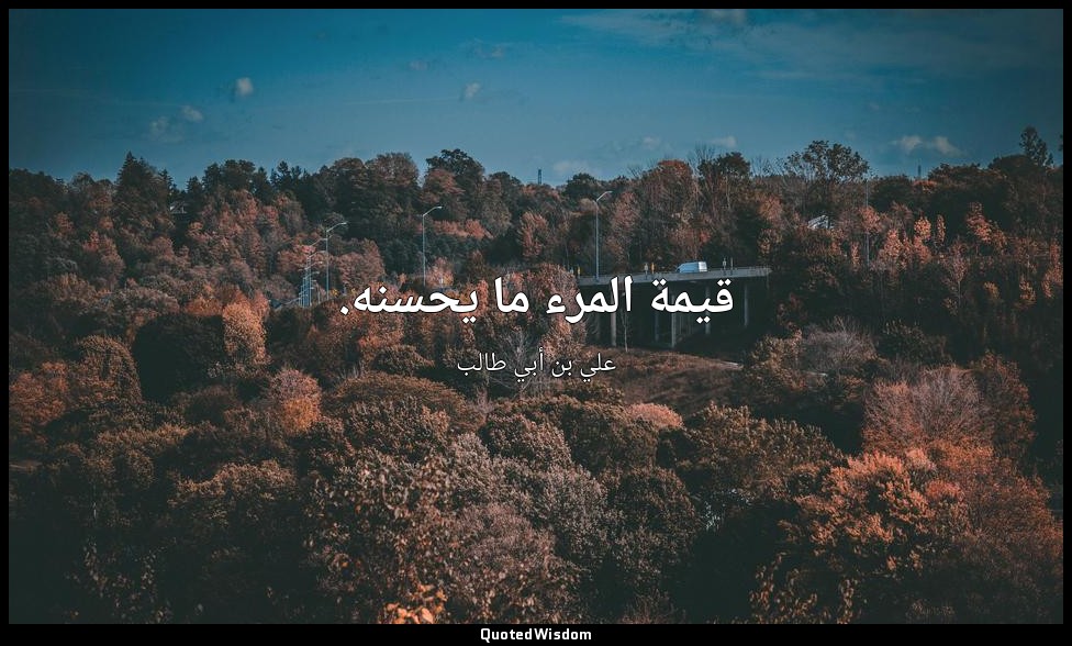 قيمة المرء ما يحسنه. — علي بن أبي طالب
