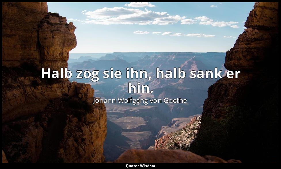 "Halb zog sie ihn, halb sank er hin." – Der Fischer — Johann Wolfgang von Goethe