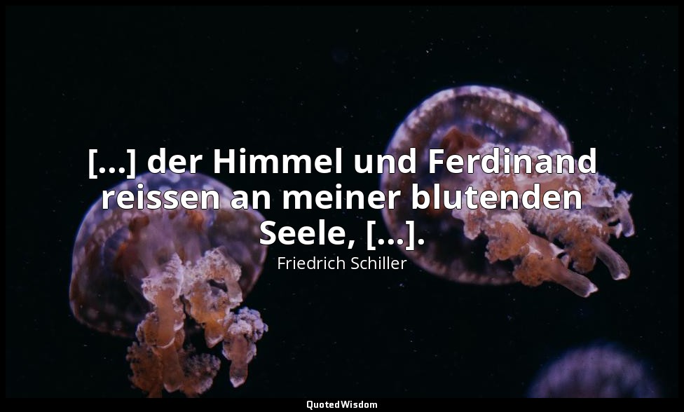 "[...] der Himmel und Ferdinand reissen an meiner blutenden Seele, [...]." - Kab — Friedrich Schiller