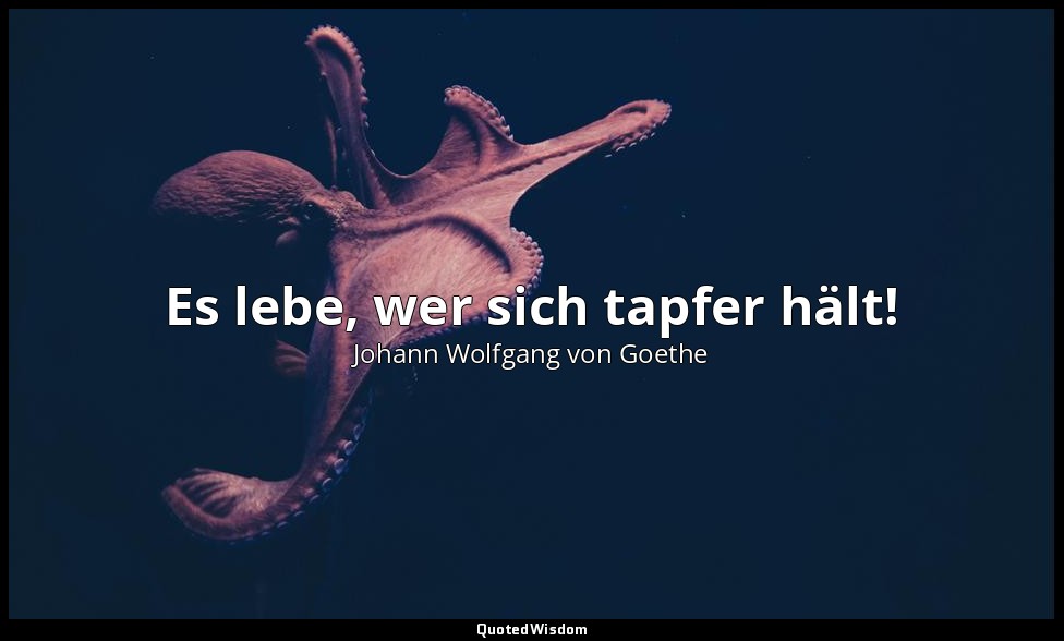 "Es lebe, wer sich tapfer hält!" – Faust I, Vers 3370 / Mephistopheles — Johann Wolfgang von Goethe