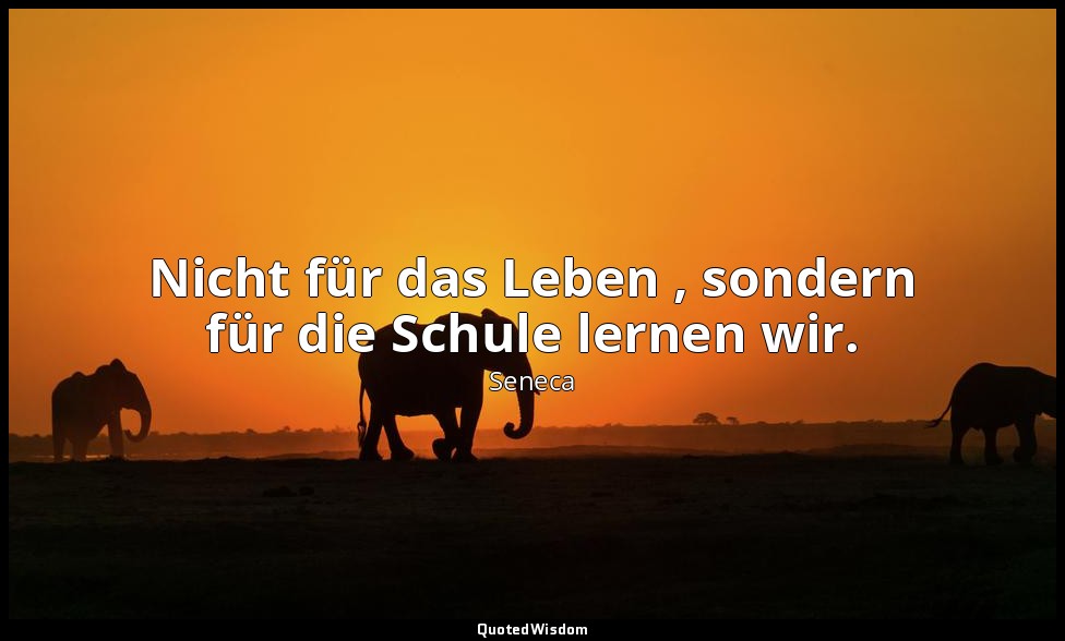 "Nicht für das Leben , sondern für die Schule lernen wir." - Moralische Briefe a — Seneca
