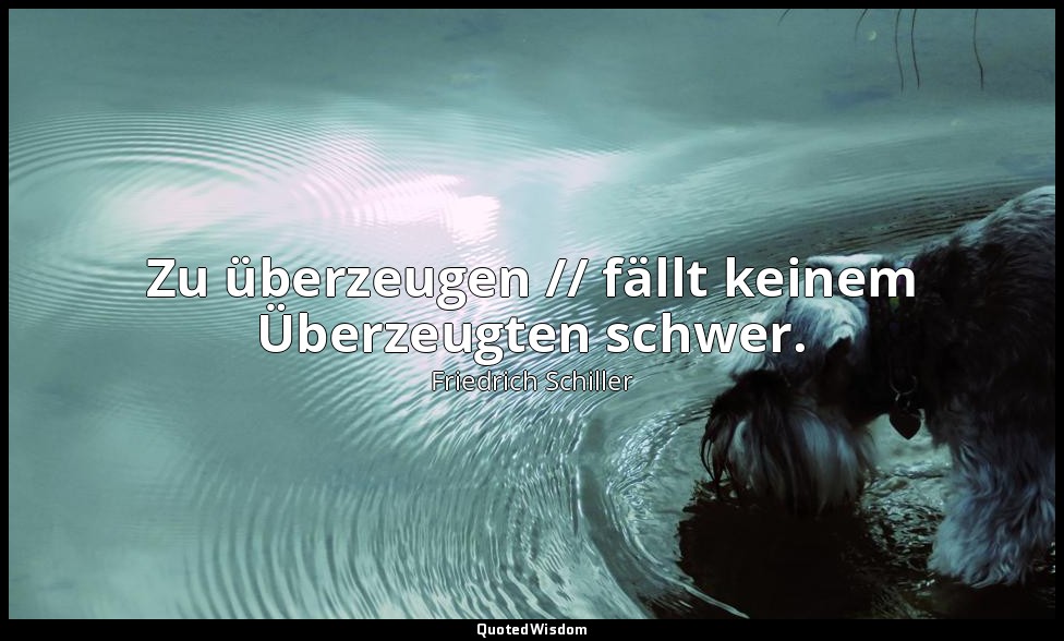 "Zu überzeugen // fällt keinem Überzeugten schwer." - Dom Karlos II, 10 / Doming — Friedrich Schiller