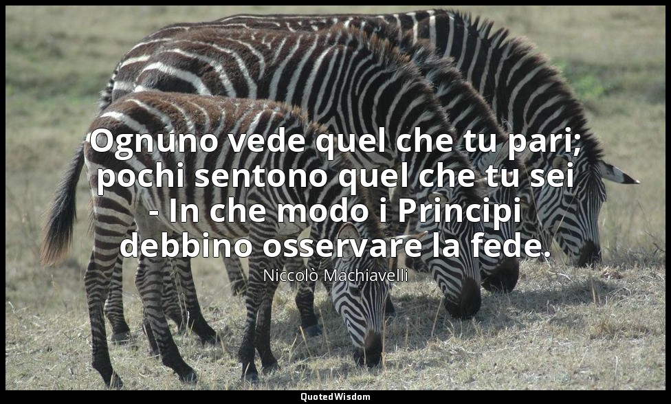 ( Ognuno vede quel che tu pari; pochi sentono quel che tu sei - In che modo i Pr — Niccolò Machiavelli
