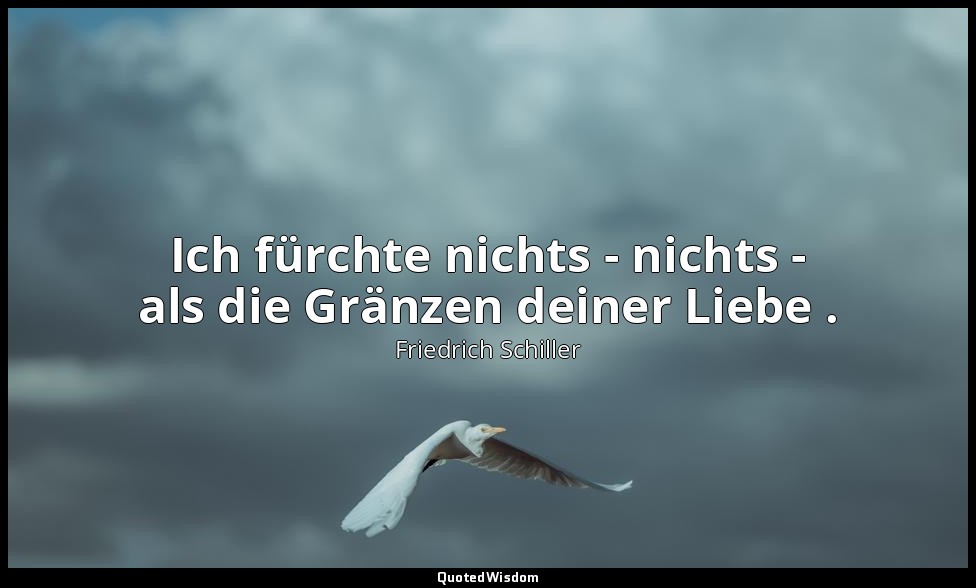 "Ich fürchte nichts - nichts - als die Gränzen deiner Liebe ." - Kabale und Lieb — Friedrich Schiller