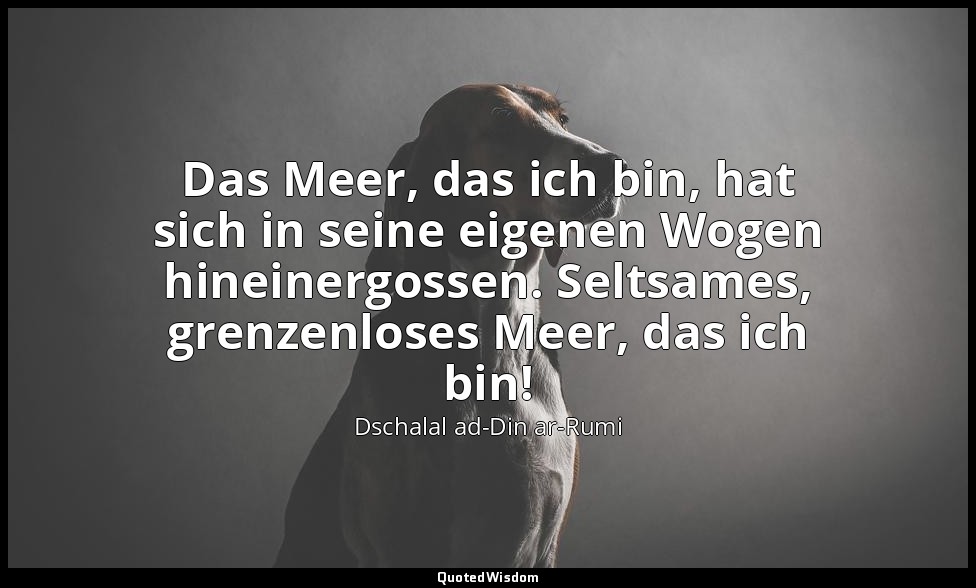 Das Meer, das ich bin, hat sich in seine eigenen Wogen hineinergossen. Seltsames — Dschalal ad-Din ar-Rumi