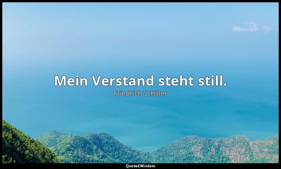 "Mein Verstand steht still." - Kabale und Liebe III, 2 / Hofmarschall, S. 78 — Friedrich Schiller