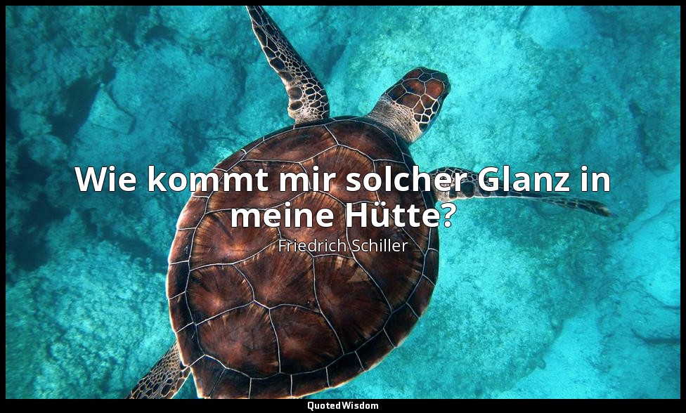 "Wie kommt mir solcher Glanz in meine Hütte?" - Die Jungfrau von Orleans, Prolog — Friedrich Schiller