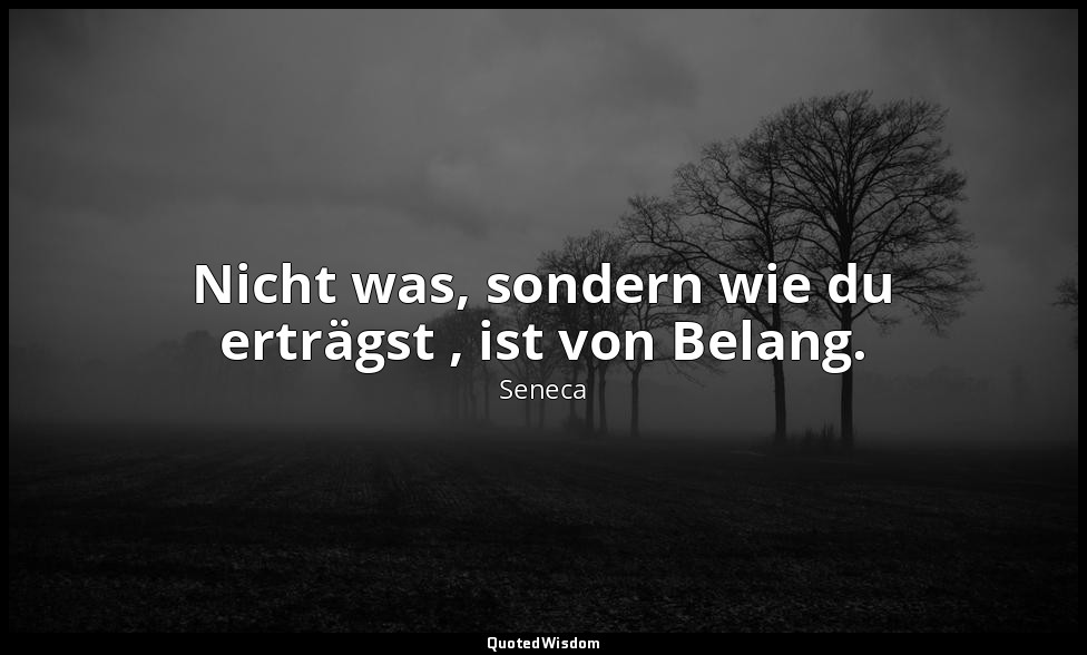 "Nicht was, sondern wie du erträgst , ist von Belang." - Über die Vorsehung (De  — Seneca