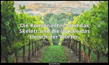 "Die Konsonanten sind das Skelett und die Vokale das Fleisch der Wörter." - Pare — Arthur Schopenhauer