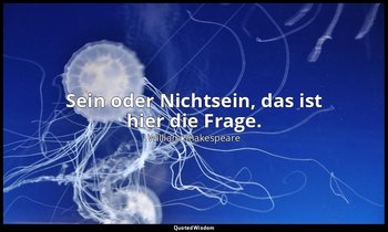 "Sein oder Nichtsein, das ist hier die Frage." - 3. Akt, 1. Szene / Hamlet — William Shakespeare