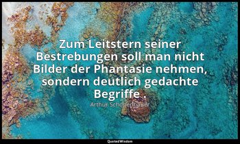 "Zum Leitstern seiner Bestrebungen soll man nicht Bilder der Phantasie nehmen, s — Arthur Schopenhauer